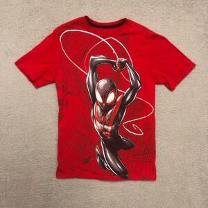Miles Morales Spider-Man Graphic Tee Red Youth XL 14/16 Marvel Superhero Shirt